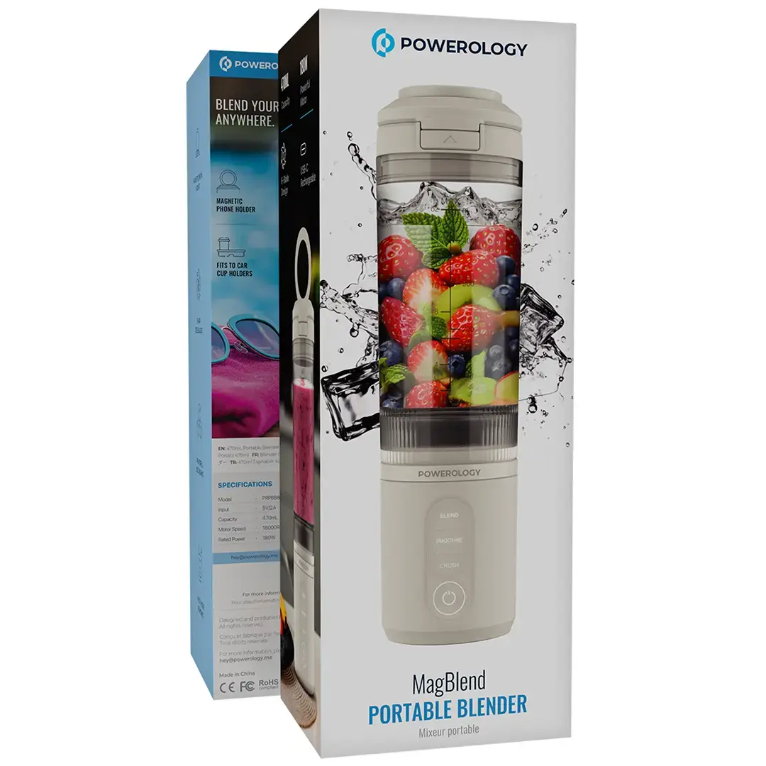 Powerology خلاط ماج بلند المحمول - PRPBB8301WH - أبيض