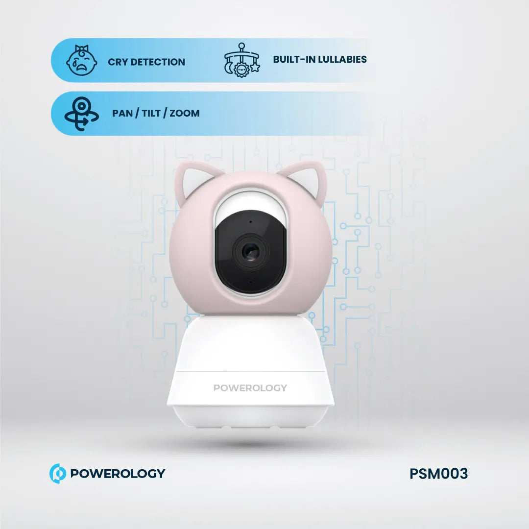 Powerology Monitor & App Baby Camera - PSM003 - Blue & Pink