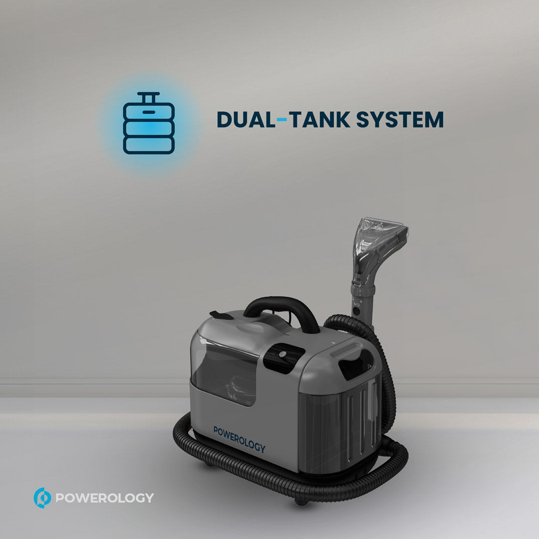 Powerology Powerful Spot & Stain Cleaner Hot Water & Steam Function - PCRTSCGY - Black