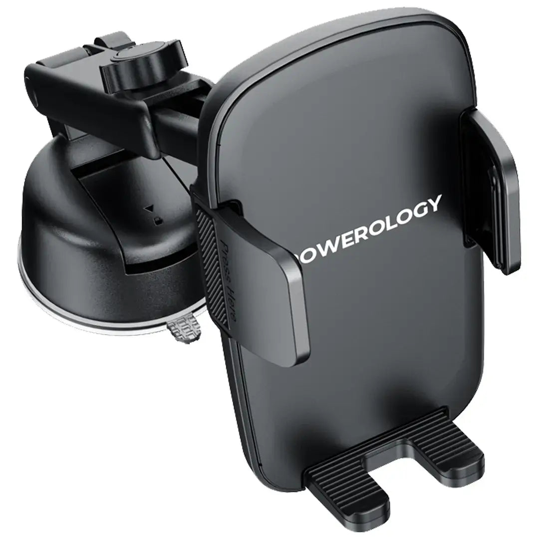 Powerology Raven Auto-Clamping Car Phone Mount - PWRLX08BK - Black