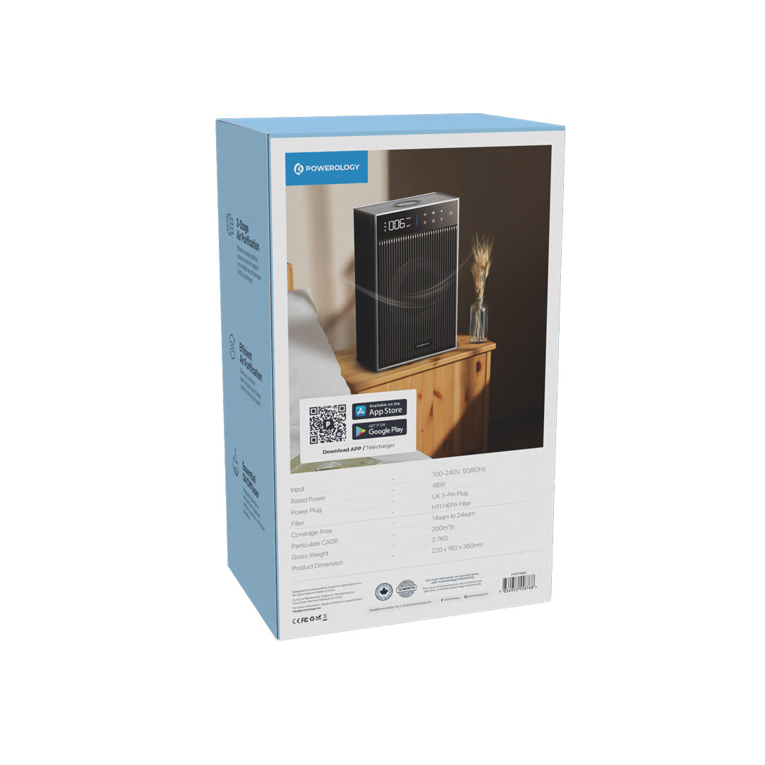 Powerology Smart Air Purifier - PAPFRBK - Black