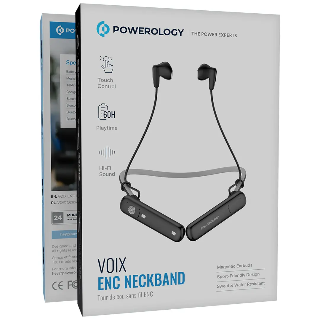 Powerology طوق رقبة VOIX ENC - PWA23WNKB - أسود