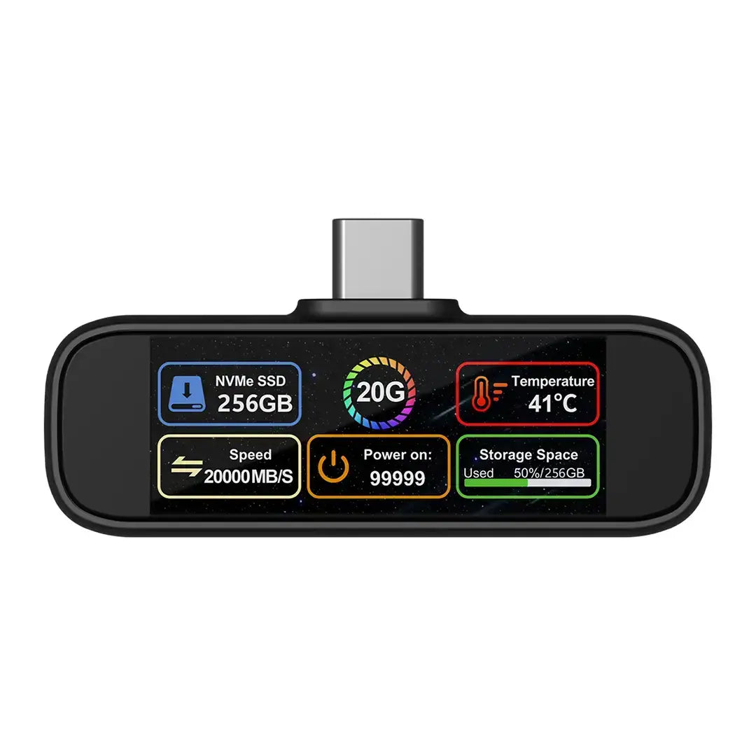 Powerology Vaultx 256 GB Mini Portable SSD Drive - PWP256GBK - Black