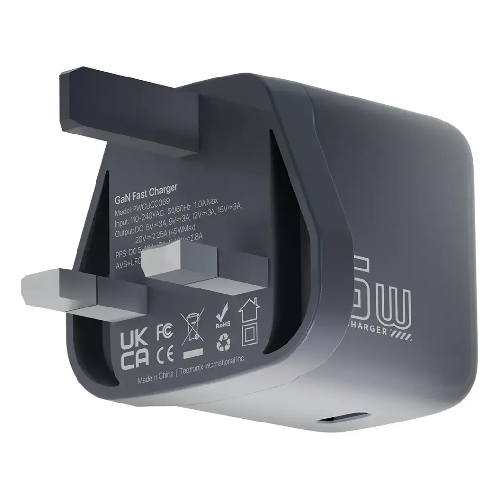 Powerology Voltflow 45W charger UK plug