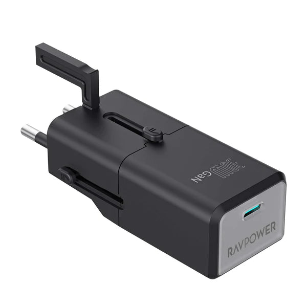 RAVPower RP-PC1060 Super Mini 1C port PD30W travel adpater (UK,EU,US,AUS Plug) black