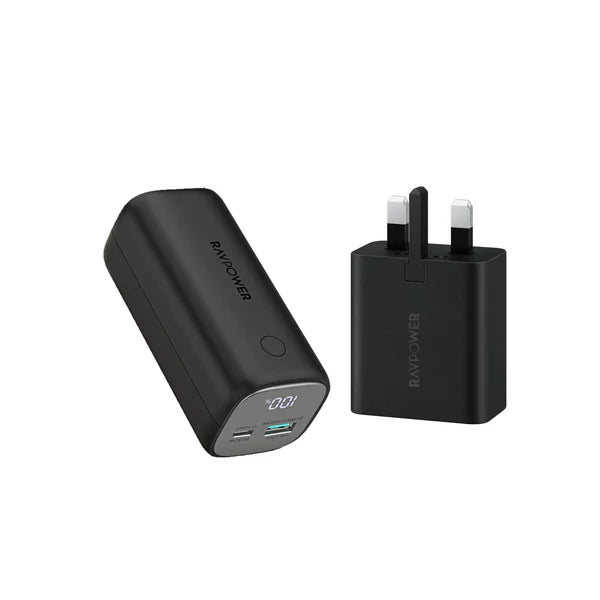 مجموعة شاحن RAVPower RP-PB208 Super+ PD Pioneer بسعة 10400 مللي أمبير/ساعة وقوة 30 واط و65 واط