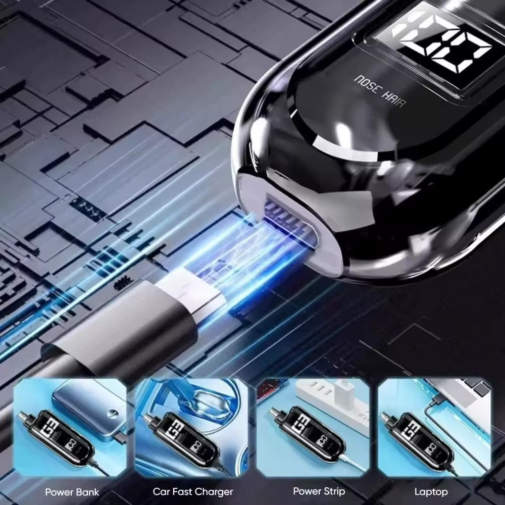 Electric Nose & Ear Hair Trimmer | 18000 RPM | USB-C Fast Charging