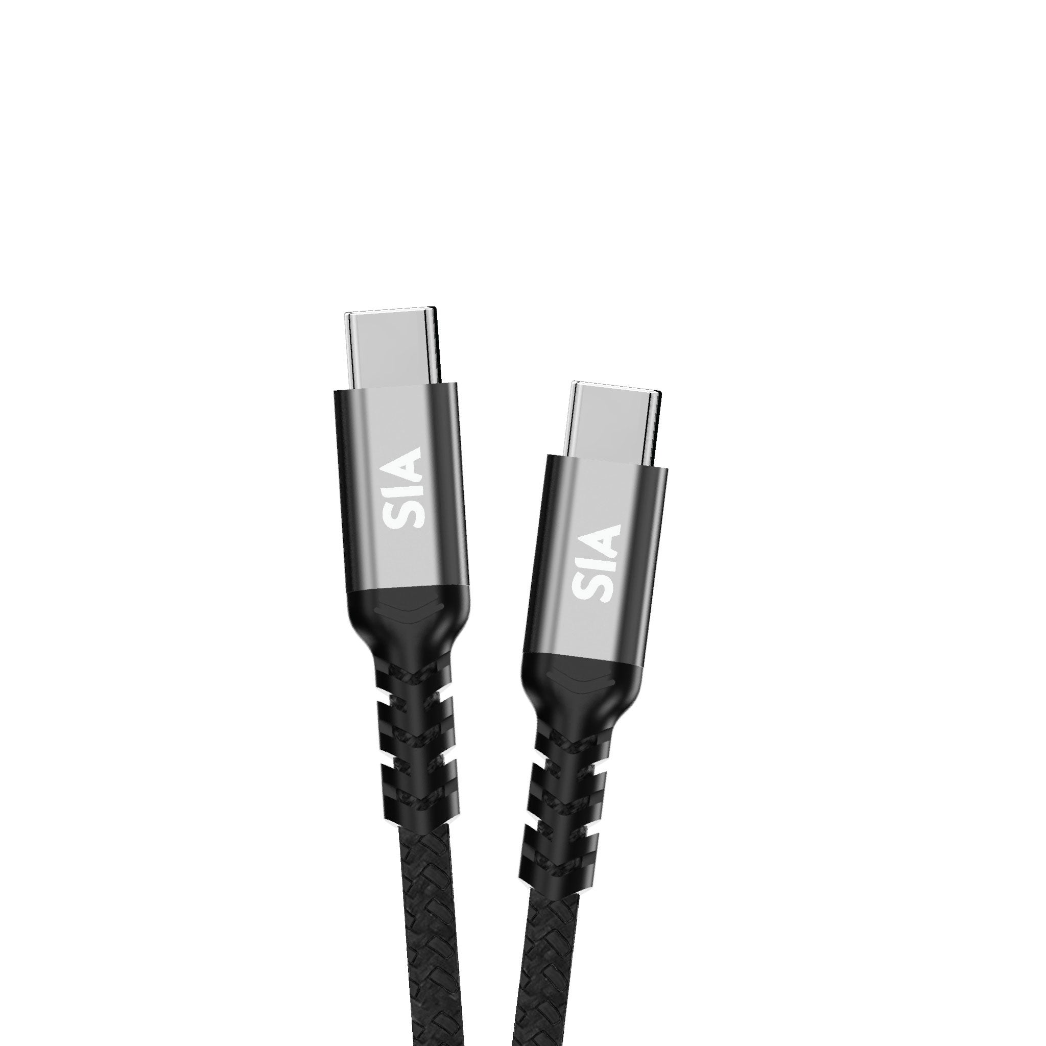 SIA كابل BEAIDED CC بقوة 100 واط يدعم نقل البيانات بسرعة 10 جيجابت في الثانية، يدعم الفيديو والصوت، حاصل على شهادة EMARK IC - طوله 1.0 متر، لونه أسود بغلاف رمادي - SIBRDCC10GB