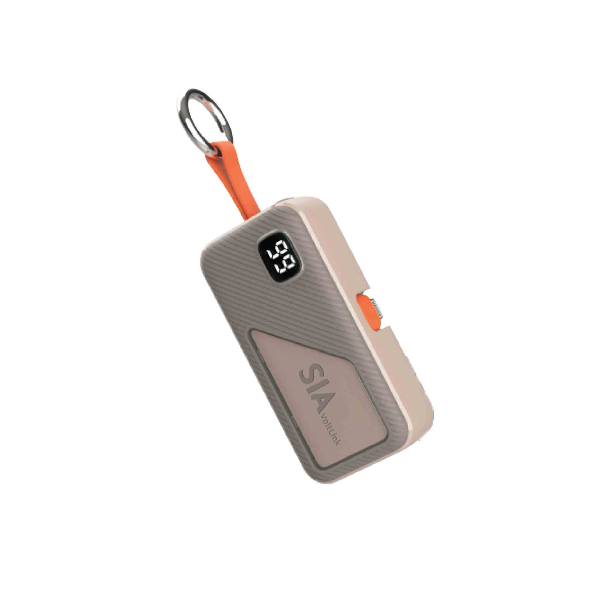 SIA Volt Link SIPBPLGL5-BEG Mini power bank lightning and Type-C plug PD 20W 5000Mah -BEIGE - SIPBPLGL5