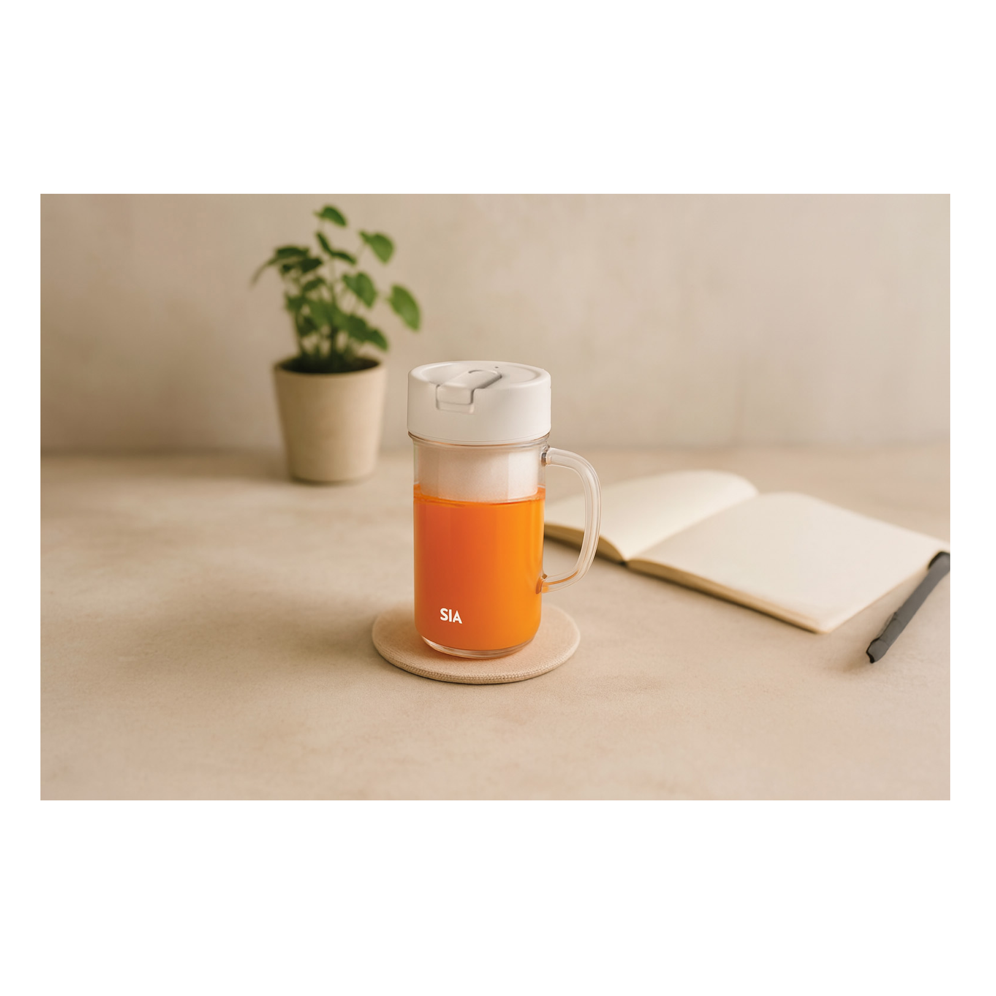 SIA PORTABLE BLENDER CUP 400ML RECHARGABLE WHITE - SIBLEND4ML