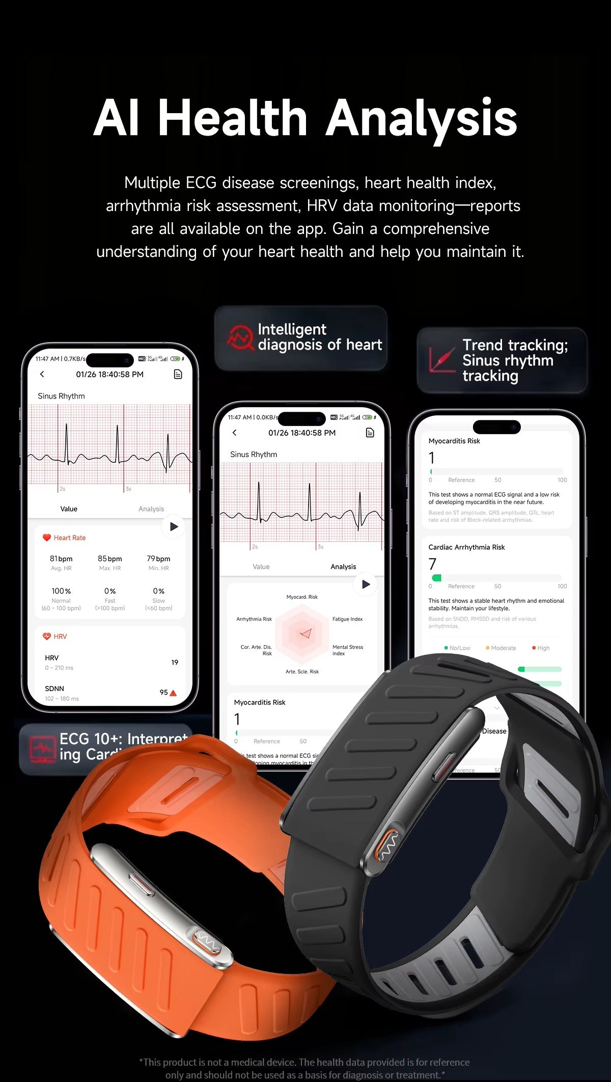 سوار Trackfit Ultra الذكية لتتبع اللياقة البدنية والصحة العامة - اللون الوردي