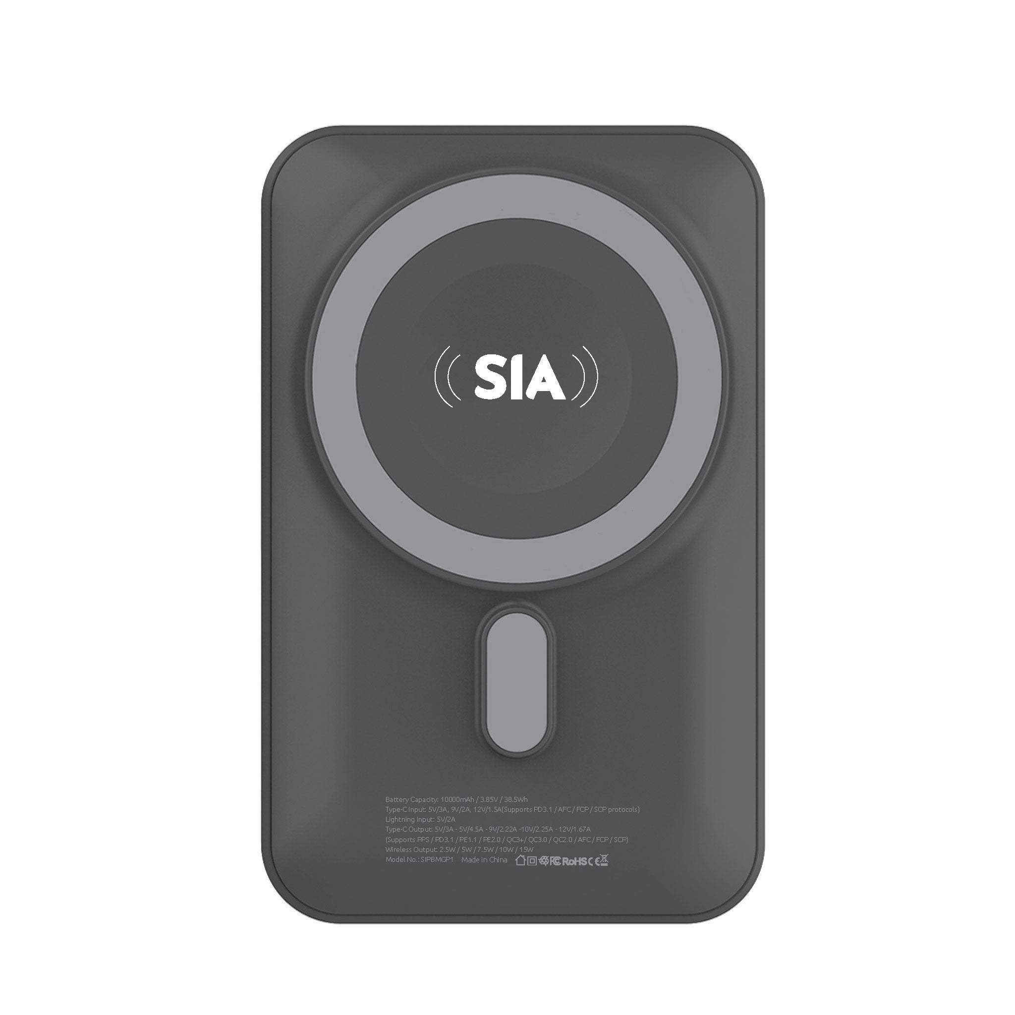 SIA Magnetic 20W-Wireless Charging 15W 10000 GRAY - SIPBMGP1