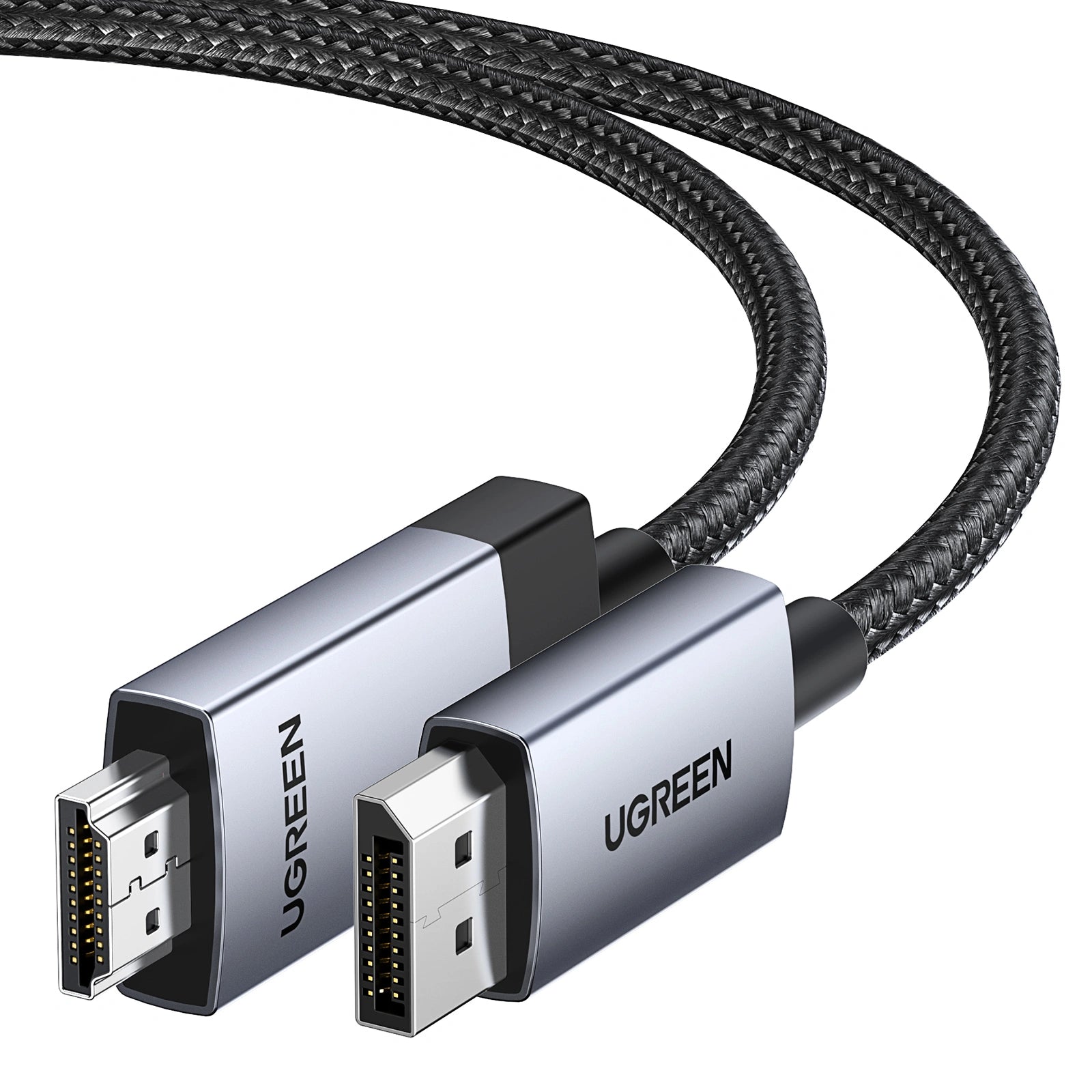 UGREEN كابل DP إلى HDMI بدقة 4K بطول مترين، أسود - DP119