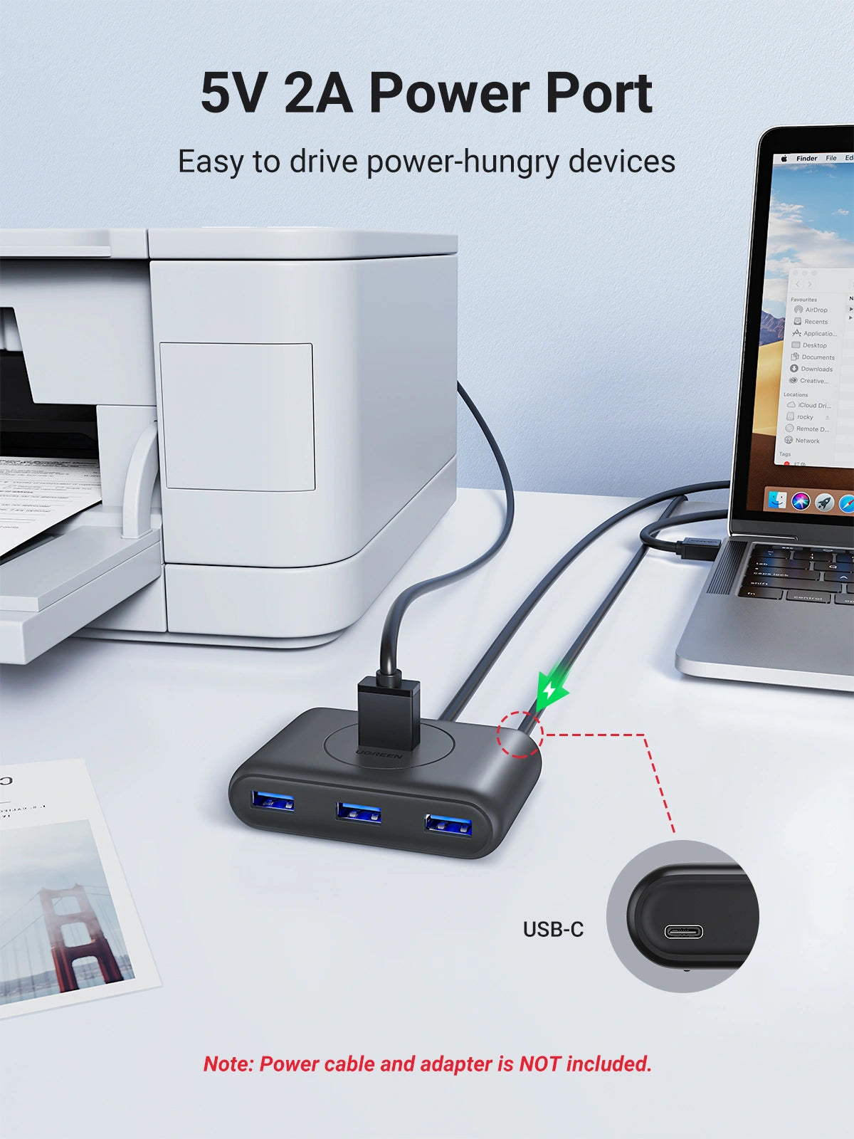 UGREEN USB 3.0 Hub 1m (Black) - CR113