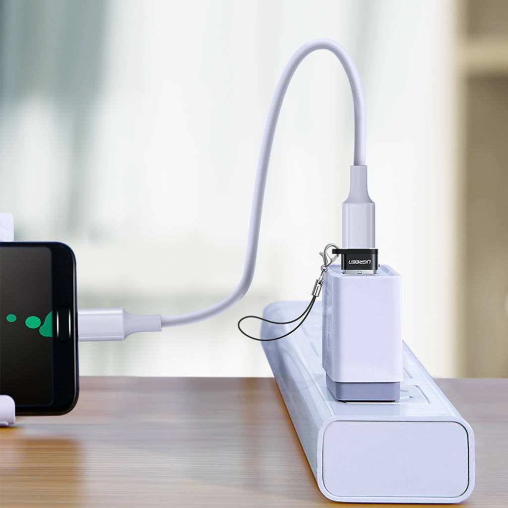 UGREEN محول USB-A ذكر إلى USB-C أنثى أسود - US280