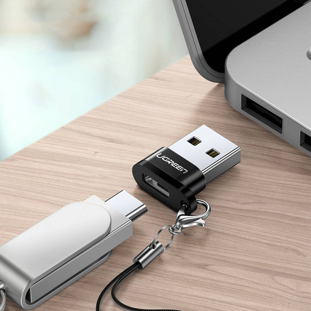UGREEN محول USB-A ذكر إلى USB-C أنثى أسود - US280