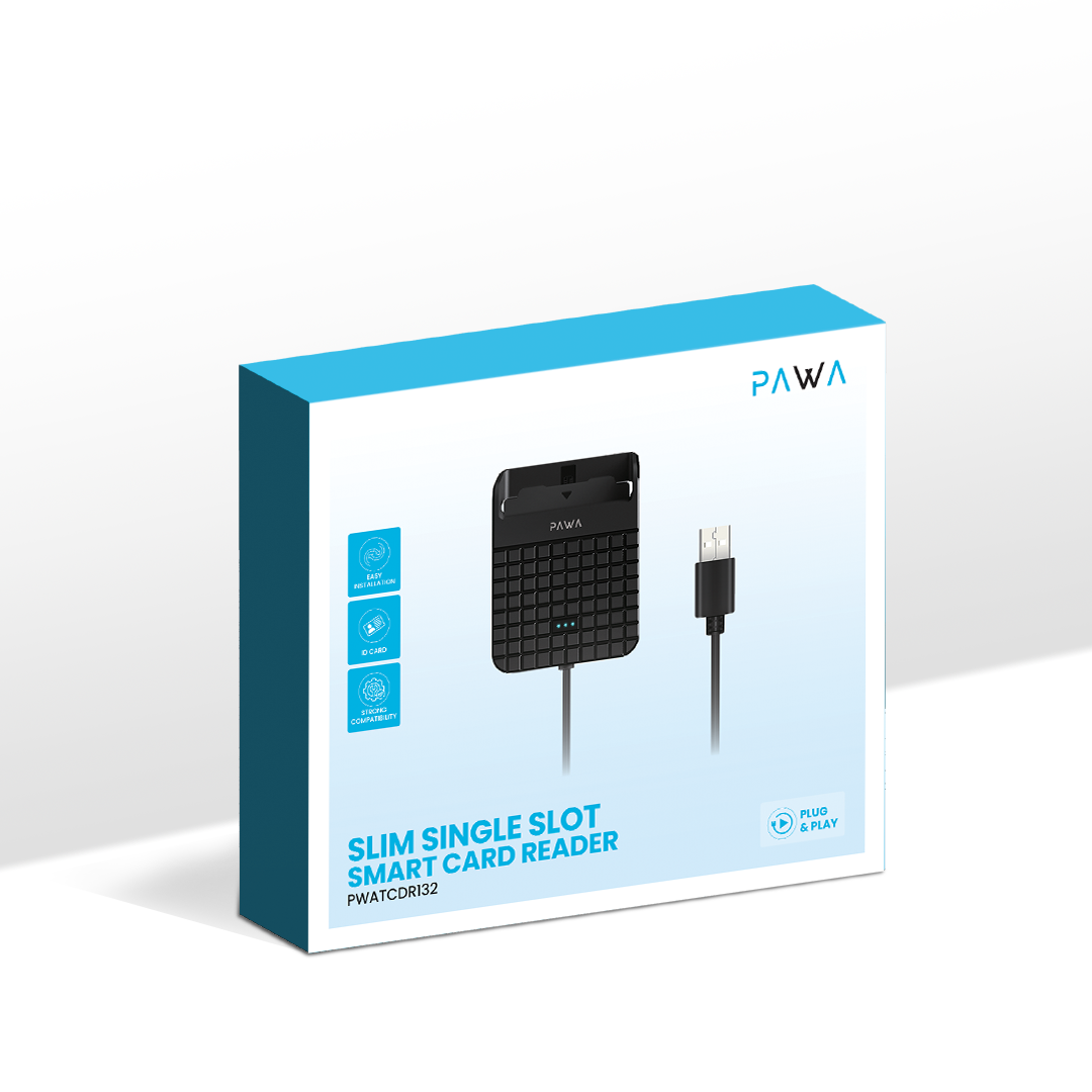 PAWA Slim Single Slot Smart Card Reader - Black