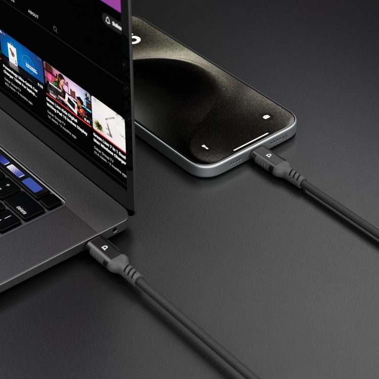 Powerology PCAB026GY USB-C 100W braided cable Gray detail