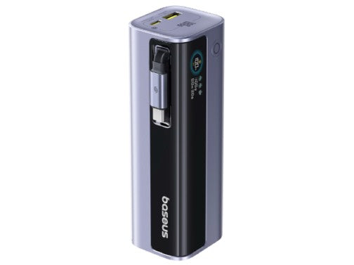 Baseus EnerGeek GR11 Power Bank 20000mAh 145W with Retractable Cable – Grey