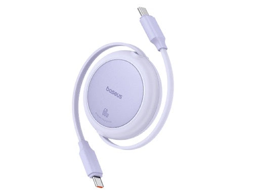 Baseus Free2Pull Mini 1m USB-C to USB-C 60W Charging Cable – Purple