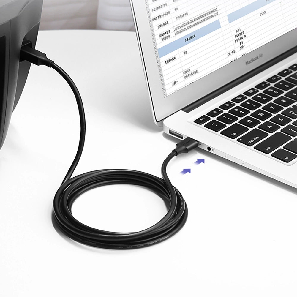 UGREEN كابل طابعة USB 2.0 AM to BM بطول 2م (أسود) - US135