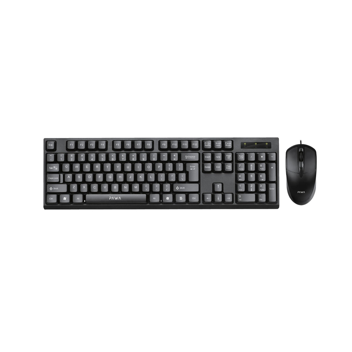 PAWA Wired Office Keyboard & Mouse Set - Black