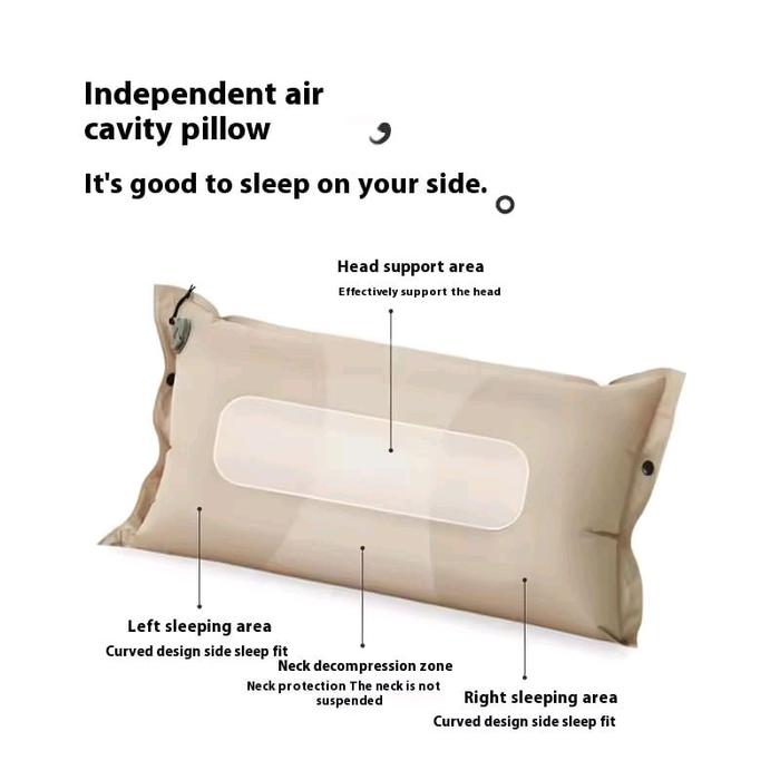 Naturehike D Series Automatic Inflatable Cushion with Built-in Pillow - Khaki Single(200*65*3)