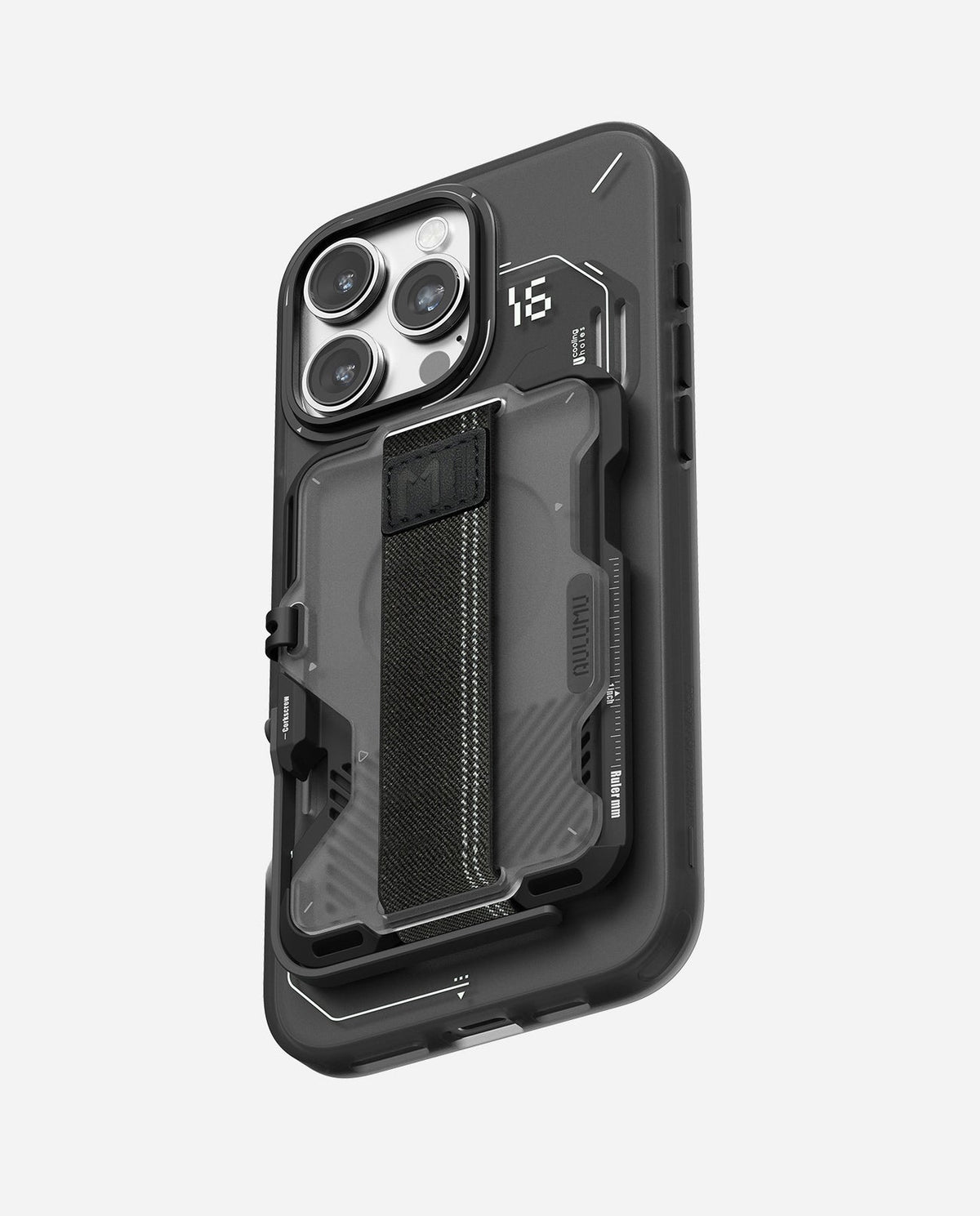 AULUMU G03 Multi-Tool Magnetic Metal Wallet Frosted Cover - Translucent Gray