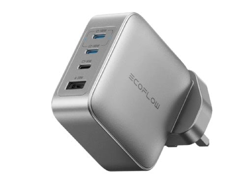 EcoFlow شاحن RAPID Pro بقدرة 140 واط GaN بأربعة منافذ - فضي