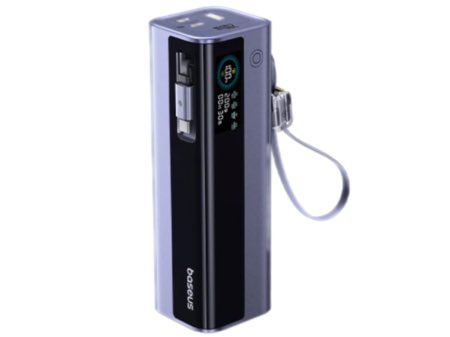 Baseus EnerGeek GR11 باور بانك بكابل قابل للسحب 25000 ملي أمبير 200 واط - رمادي فضائي