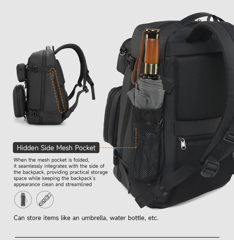 Tigernu T-B9836 Detachable Multi-Functional Backpack - Black