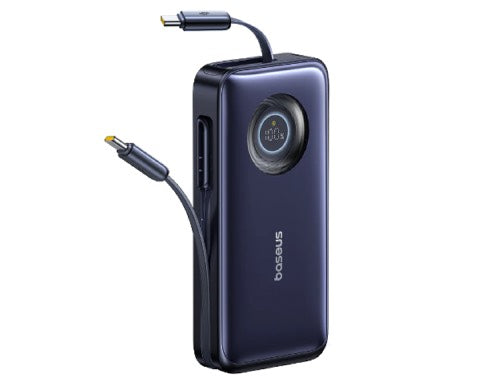 Baseus EnerCore CR11 باور بانك مع كابل قابل للسحب 20000 مللي أمبير 100 واط - أسود كوزميك