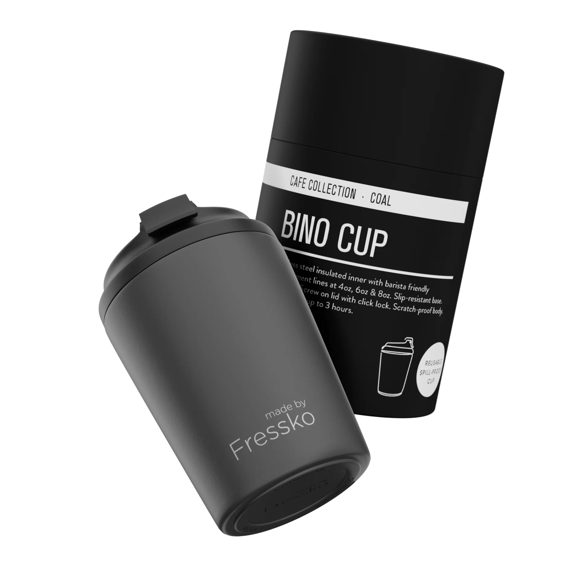 FRESSKO Bino 227ml / 8oz Cup - Ceramic - Coal