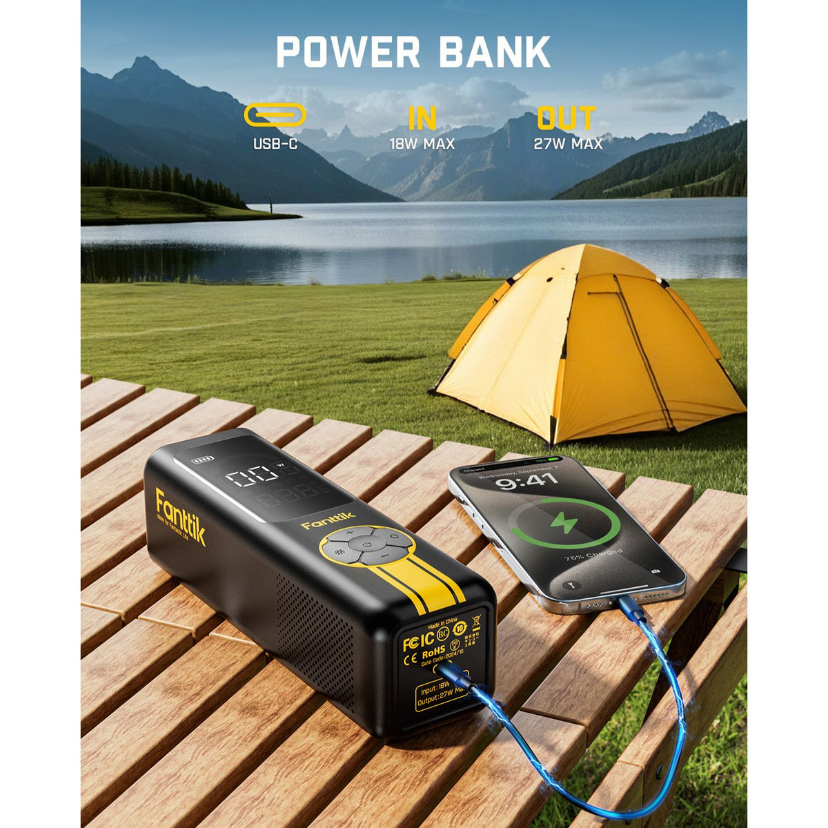 Fanttik X10 Cross 3-in-1 Air Inflator - Black