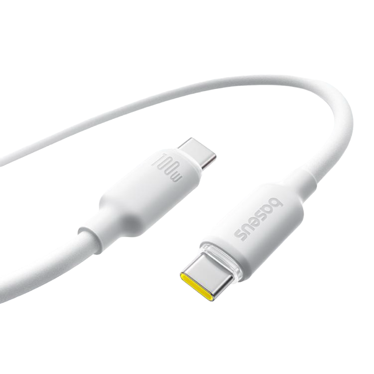 Baseus Foamed Silicone 1m USB-C to USB-C 100W Fast Charging Cable – White