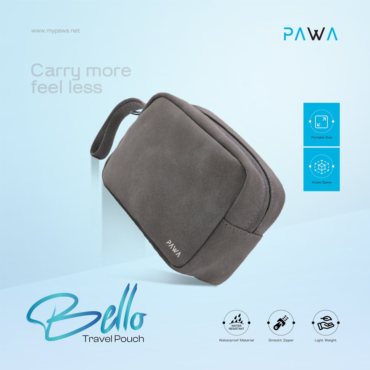 PAWA Bello Travel Pouch - Grey