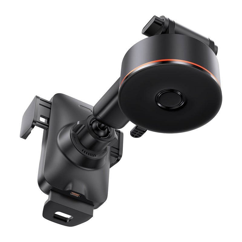 Baseus Wisdom Auto Alignment Car Mount + QI 15W Wireless Charger – Black