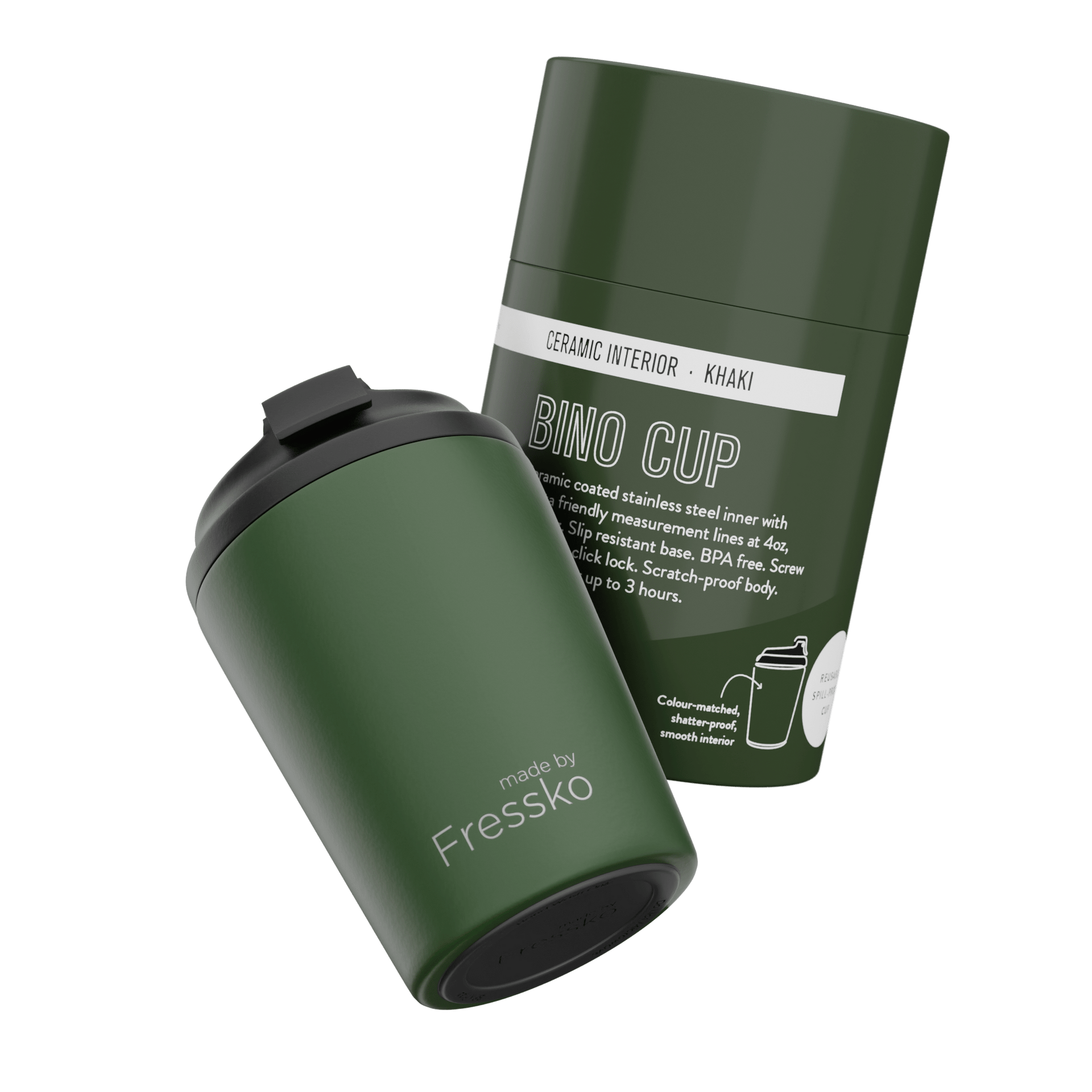 Fressko Bino 227ml / 8oz Cup - Ceramic - Khaki