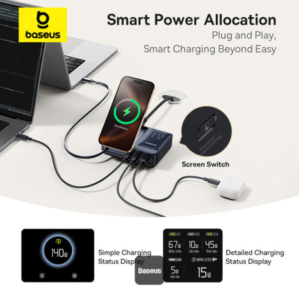 Baseus NOM 5-in-1 Desktop Charger – Black
