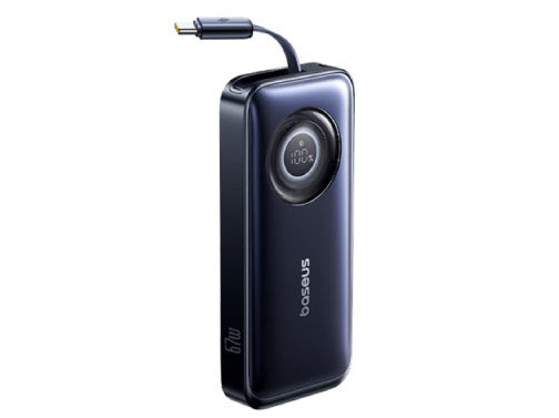 Baseus EnerCore CR11 Power Bank 20000mAh 67W with Retractable Cable – Black