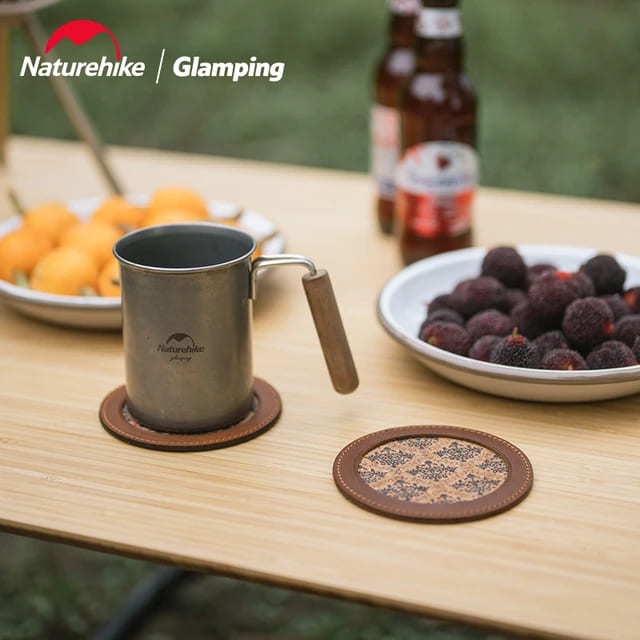 قاعدة أكواب من Naturehike بنمط جلد البقر، النمط A - بني