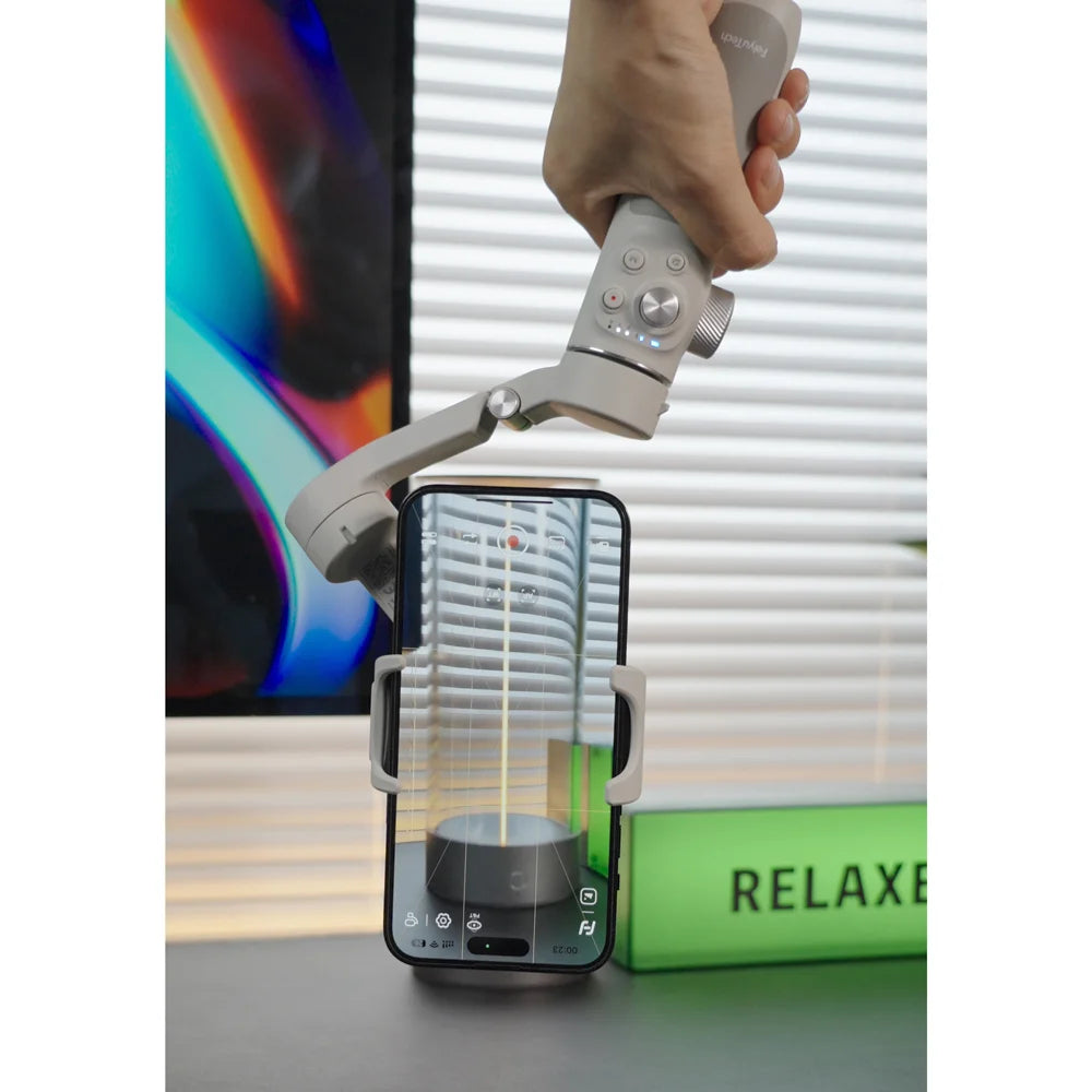 Feiyu VB 4 مثبت يدوي ثلاثي المحاور للهواتف الذكية - رمادي فاتح