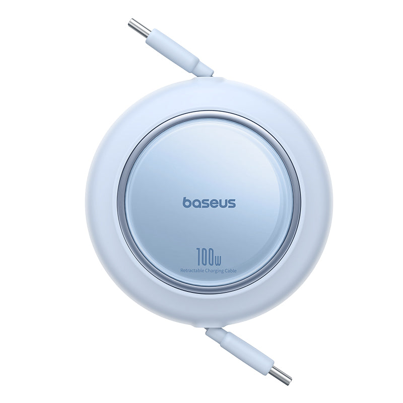 Baseus Free2Pull Mini 1.5m USB-C to USB-C 100W Retractable Cable – Blue