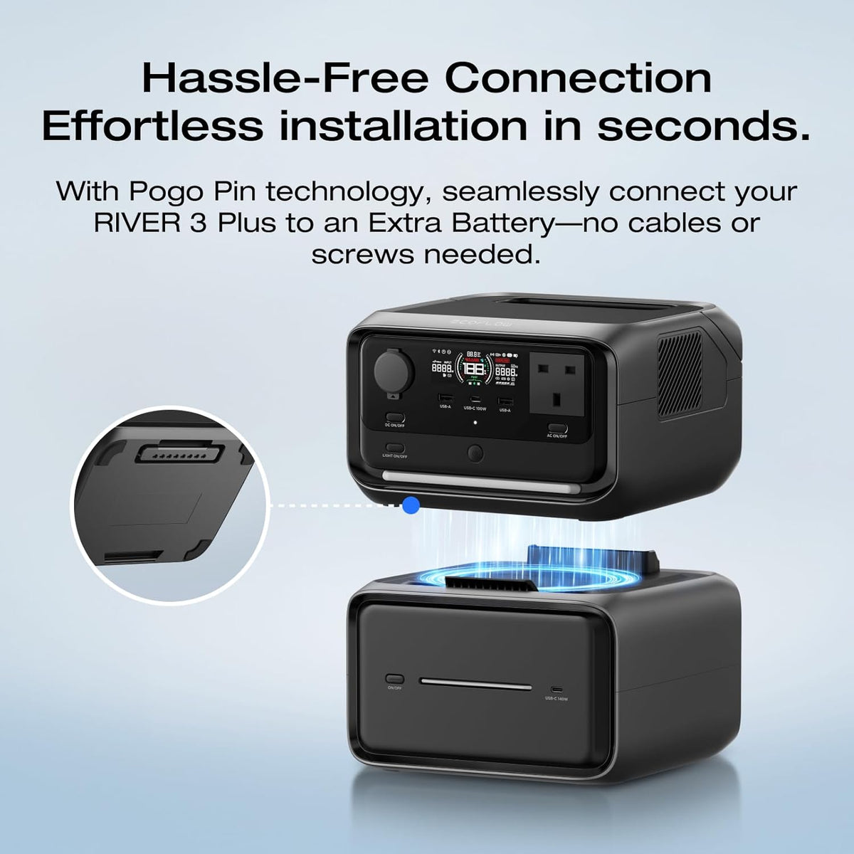 EcoFlow محطة طاقة محمولة RIVER 3 Max Plus (858 واط ساعة / 600 واط) ذروة 1200 واط
