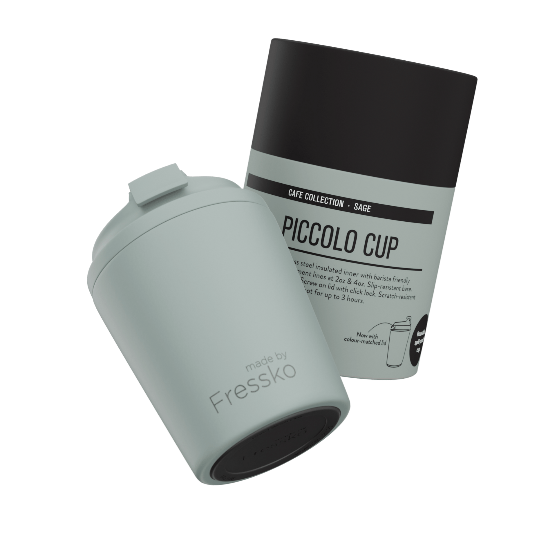 Fressko Piccolo 118ml / 4oz Cup - Stainless Steel - Sage