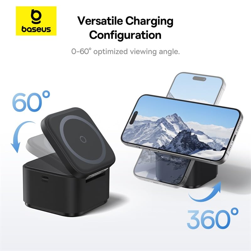 Baseus MagPro 2-in-1 Magnetic Wireless Charger 25W – Black