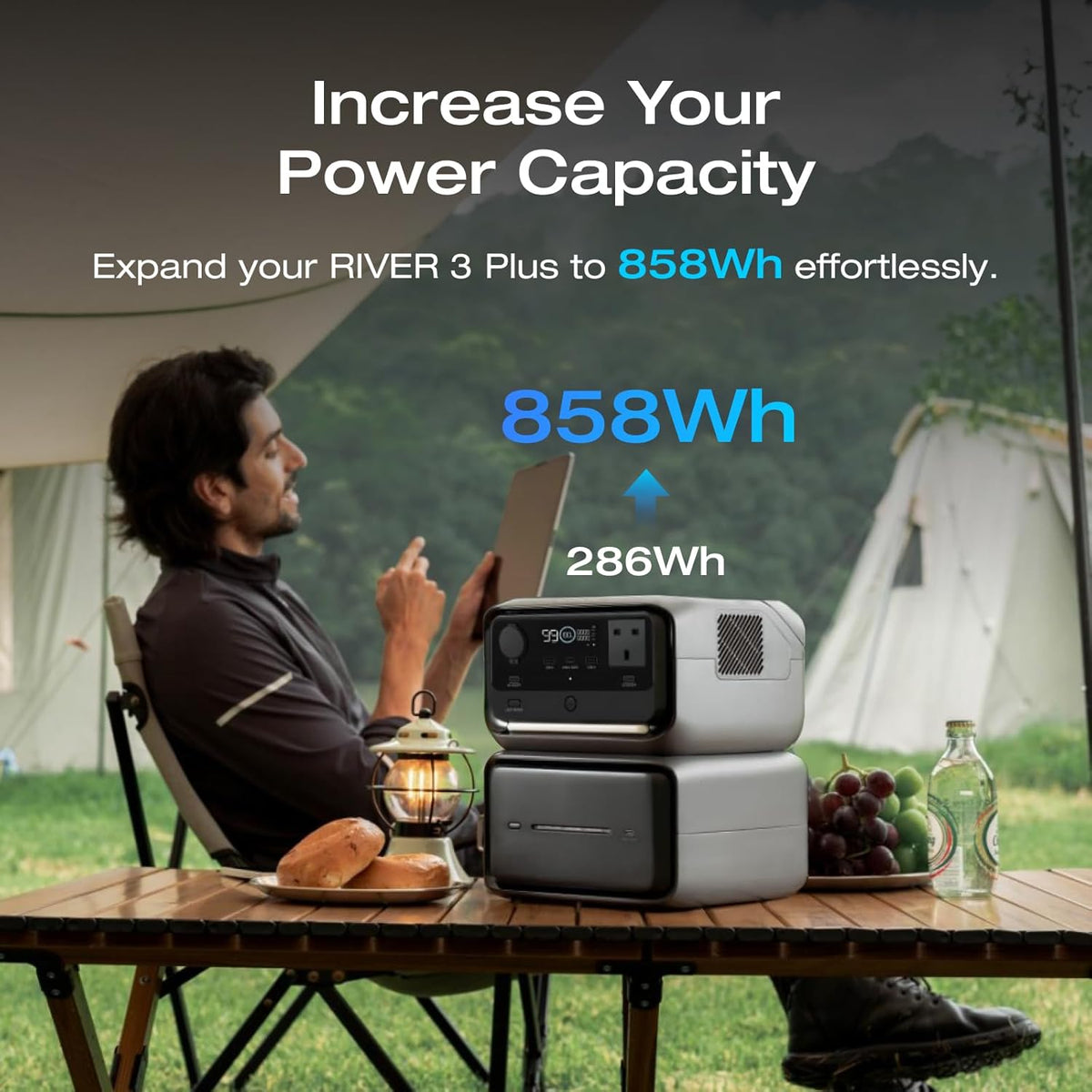 EcoFlow محطة طاقة محمولة RIVER 3 Max Plus (858 واط ساعة / 600 واط) ذروة 1200 واط