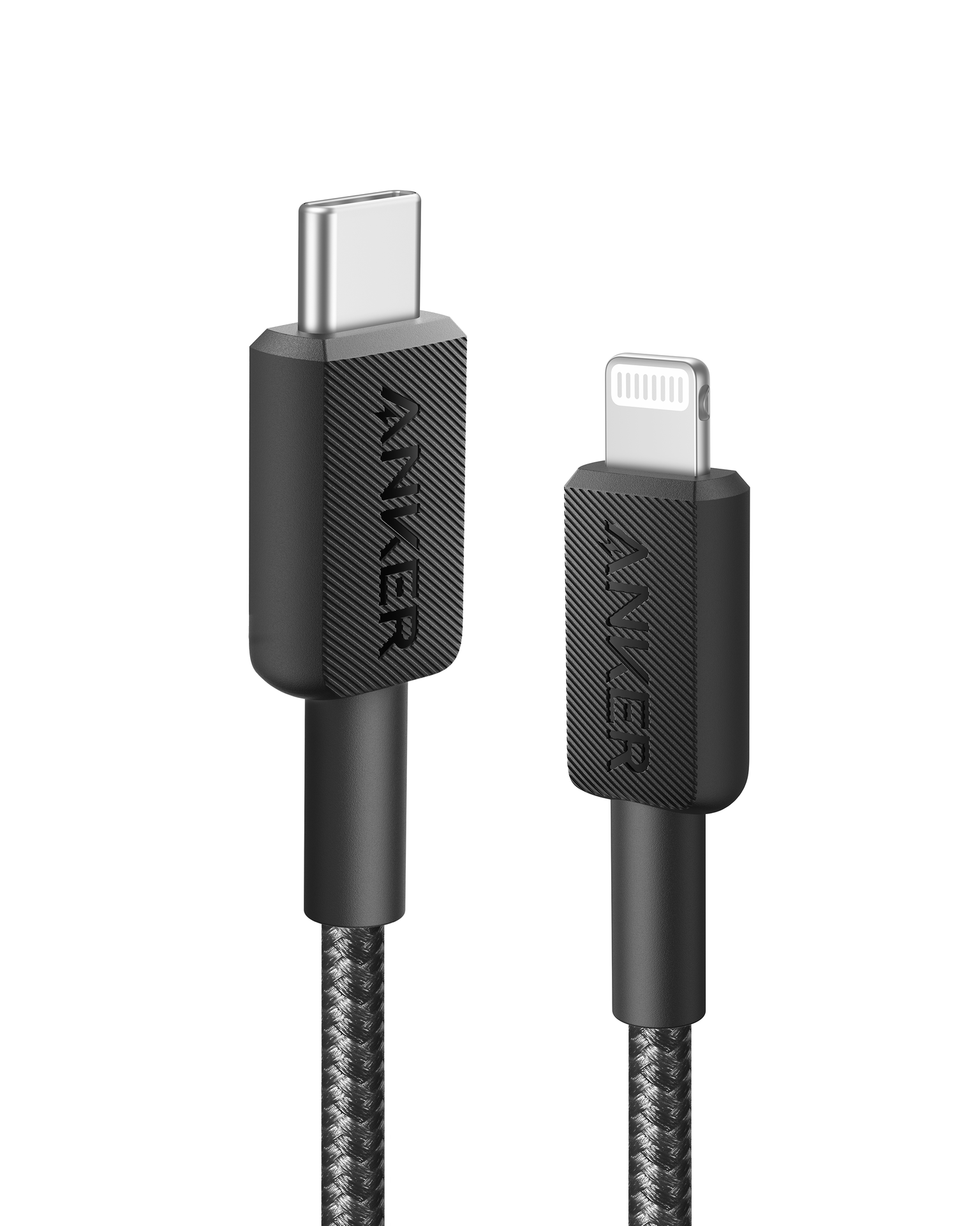 كابل Anker 322 USB-C إلى Lightning مضفر (0.9 متر/3 قدم) - أسود