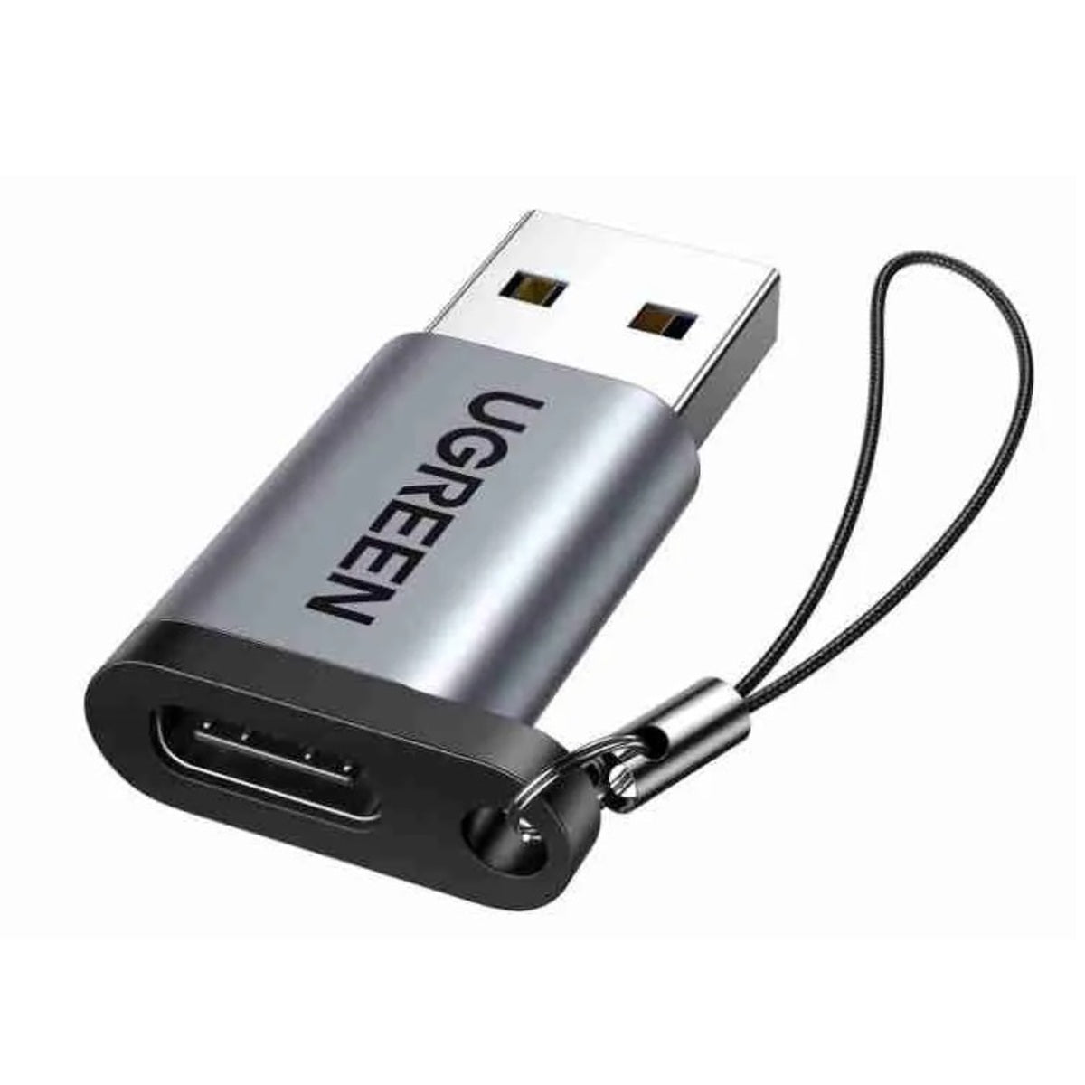 UGREEN كابل محول من Type-C إلى USB 3.0 A مع حبل رقبة رمادي فضائي - US270