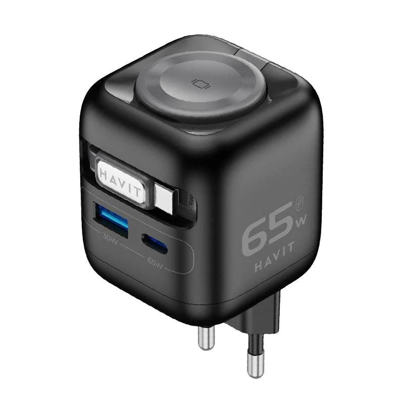 HAVIT A-UK Wall cgarger 65W +USB-C Cable BLK - UC252